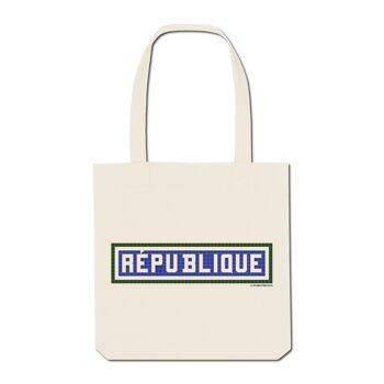 Tote Bag Imprimé République - Ecru 1