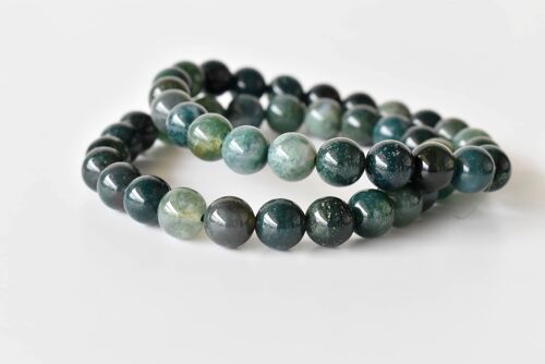 Moss Agate Bracelet, Crystal Bracelet (Balance and Communication)