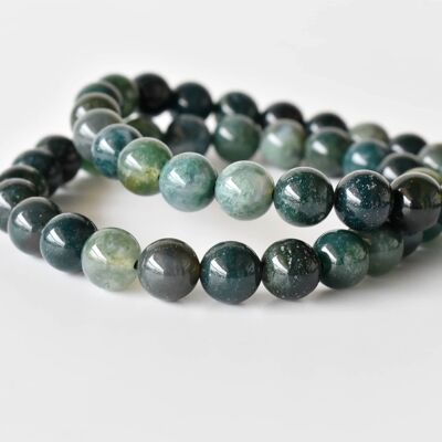 Moss Agate Bracelet, Crystal Bracelet (Balance and Communication)