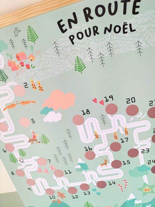 Calendrier de l'avent à gratter et son affiche