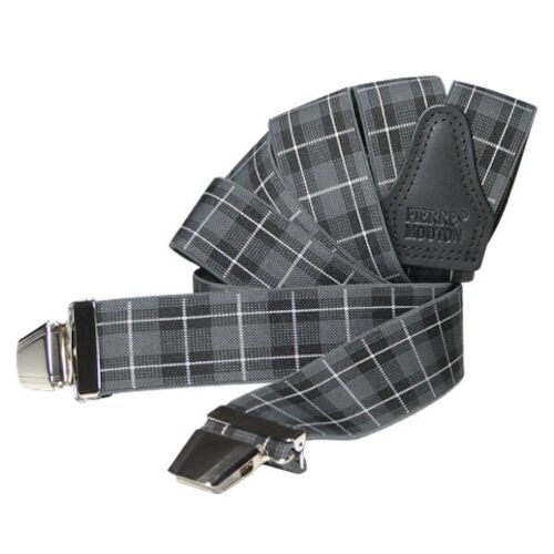 Pierre Mouton Suspender Tartan Gray