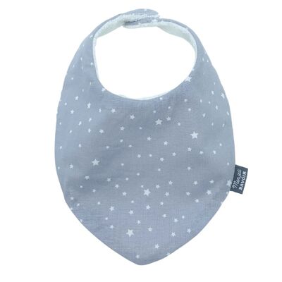 BABERO BANDANA - ESTRELLAS GRIS