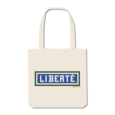 Tote Bag Imprimé Liberté - Ecru