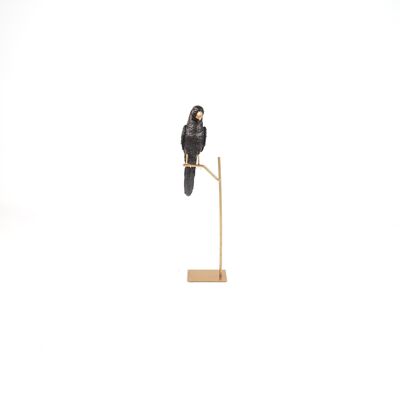 HV Parrot on a Stick - Gold/Black - 8.5x11x44 cm