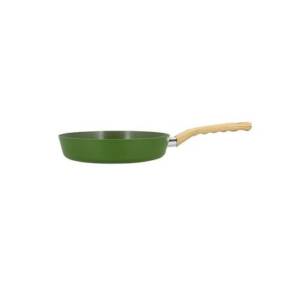 20cm olive frying pan in aluminum induction wood effect handle