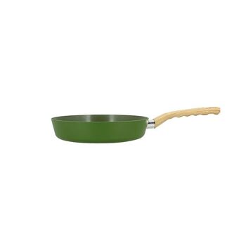 Poêle olive 20cm en aluminium induction poignée effet bois 1