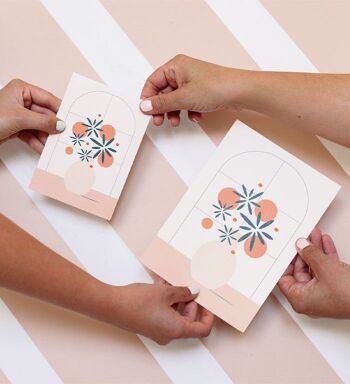 Carte Double bouquet orangé 1