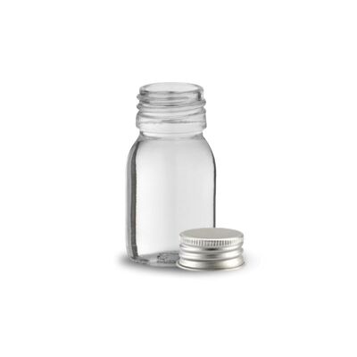 Spice/tea jar with aluminum lid, empty - 30 ml capacity