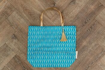 Sacs-cadeaux en tissu Style fourre-tout - Turquoise Art Déco (Large) 2
