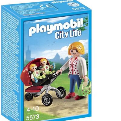 Playmobil 5573 - Mamá con Gemelos y Cochecito
