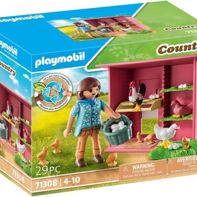 Playmobil 71308 - Agricultrice et Poulailler