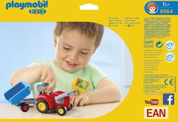 Playmobil 6964 - Fermier avec Tracteur et Remorque 1.2.3 2