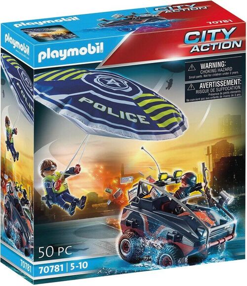 Playmobil 70781 - Police avec Parachute et Quad Bandit