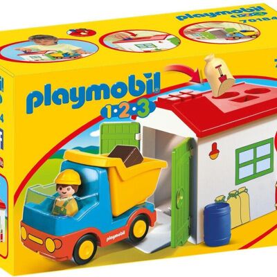 Playmobil 70184 – Arbeiter mit LKW und Garage 1.2.3