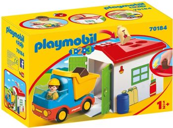 Playmobil 70184 - Ouvrier avec Camion et Garage 1.2.3 1