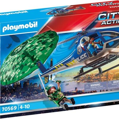 Playmobil 70569 - Hélicoptère de Police et Parachutiste
