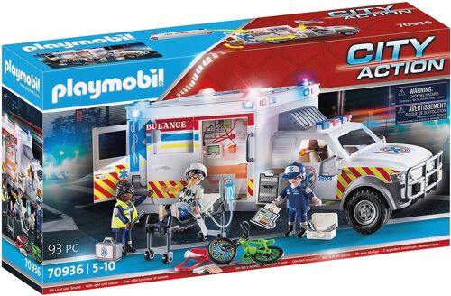 Playmobil 70936 - Ambulance avec Secouriste et Blessés
