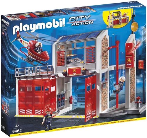 Playmobil 9462 - Caserne De Pompiers et Hélicoptère