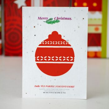 8 cartes de vœux de Noël en semi-papier : L'amour pour la planète grandit avec chaque mot 2