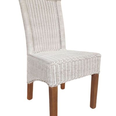 Chaise de salle à manger chaise en rotin chaise de table à manger blanc Perth rotin chaise en osier naturel durable