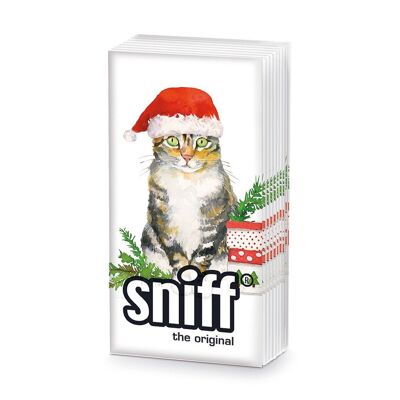 Pañuelo para olfatear gatitos navideños