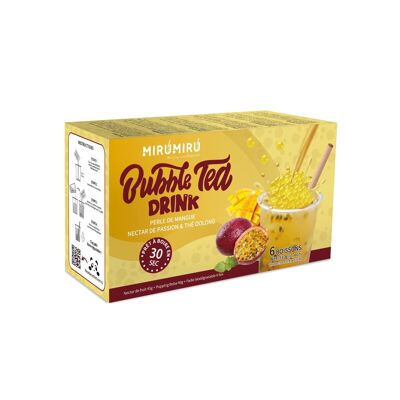 Bubble Tea Kits - Perle de Mangue & Nectar de Fruits de la Passion et thé Oolong (6 boissons, pailles incluses)