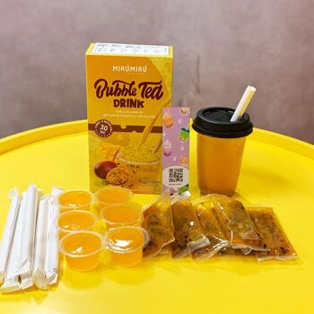 Bubble Tea Kits - Perle de Mangue & Nectar de Fruits de la Passion et thé Oolong (6 boissons, pailles incluses) 3