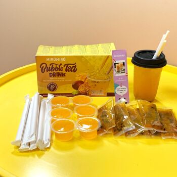 Bubble Tea Kits - Perle de Mangue & Nectar de Fruits de la Passion et thé Oolong (6 boissons, pailles incluses) 4