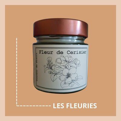 Bougie en cires de soja et colza - Fleur de Cerisier - 180gr