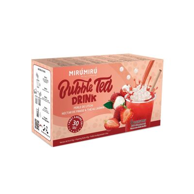 Kits de té de burbujas: té de lichi perla, néctar de fresa y té de jazmín (6 bebidas, pajitas incluidas)