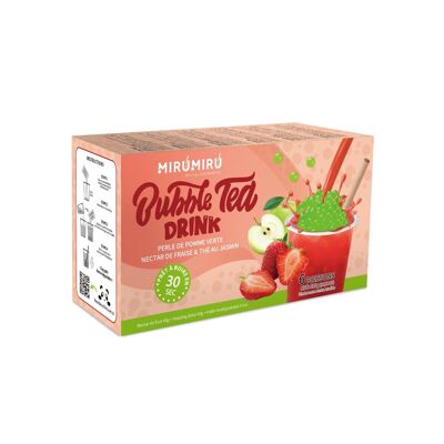 Bubble Tea Kits - Green Apple Pearl & Strawberry Nectar & Jasmine Tea (6 drinks, straws included)