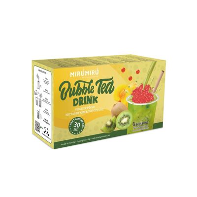 Bubble Tea Kits - Perle de Pêche & Nectar de Kiwi & Thé Oolong (6 boissons, pailles incluses)