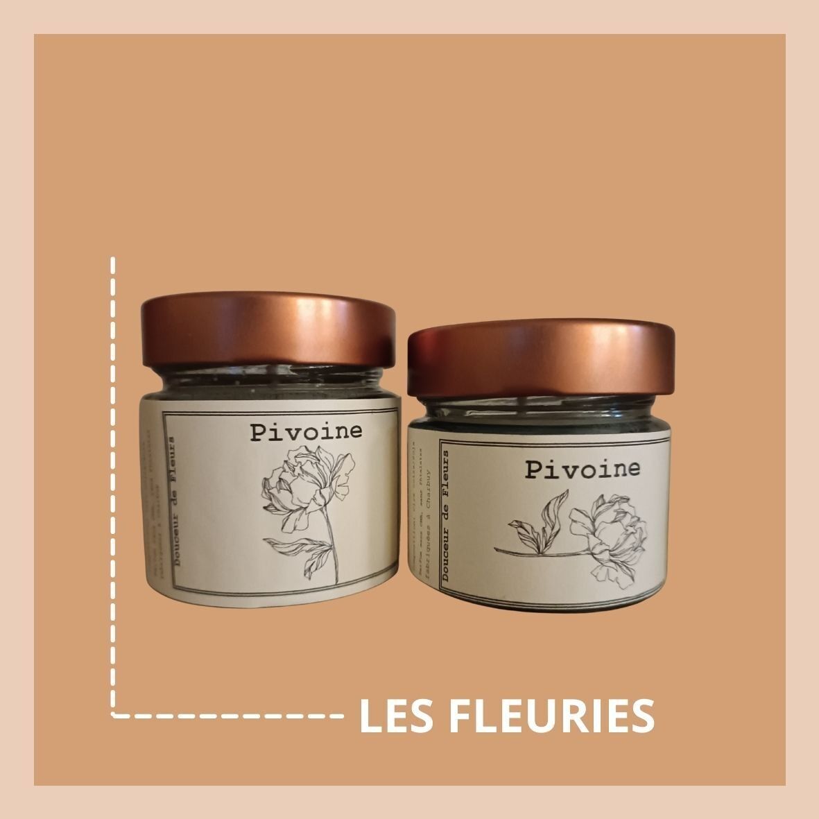 180gr Pfingstrosenkerze mit Soja- und Rapswachs