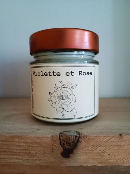 Bougie 180gr Violette et Rose cires de soja et colza