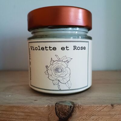 Bougie 180gr Violette et Rose cires de soja et colza
