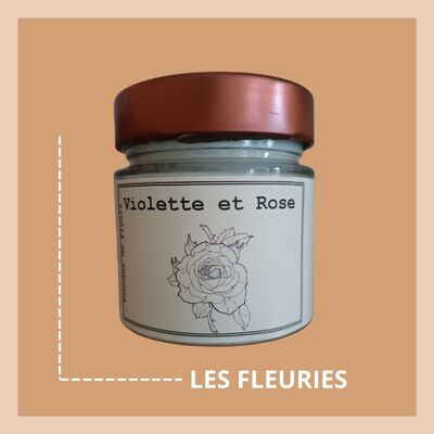 Vela 180gr Violeta y Rosa ceras de soja y colza