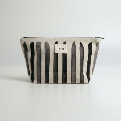 BLACK striped pencil case - .rm