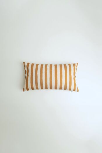 Coussin rectangle à rayures MOUTARDE - .rm 2