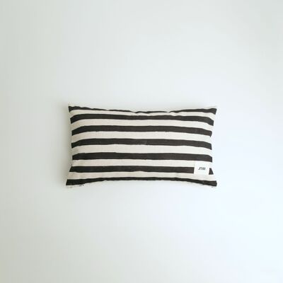 BLACK striped rectangle cushion - .rm