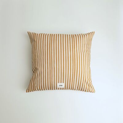 MUSTARD striped square cushion - .rm
