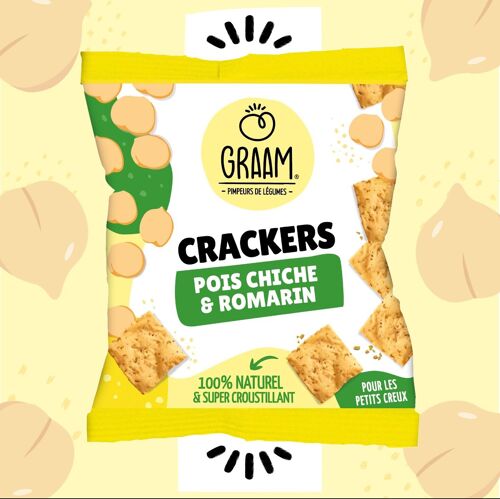 GRAAM - Crackers Pois chiche & Romarin 30g (format snacking)