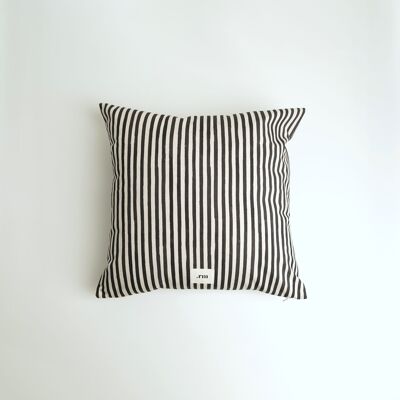 Coussin carré à rayures NOIR - .rm