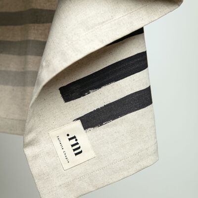 BLACK striped tablecloth - .rm
