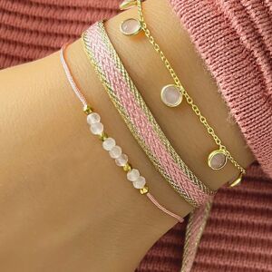 Bracelet trio quartz rose argent 925