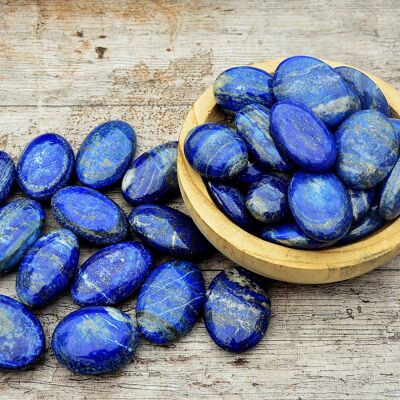 Lapis Lazuli Palm Stone (7-10 Pcs) - 1 Kg Lot  (45mm - 80mm)