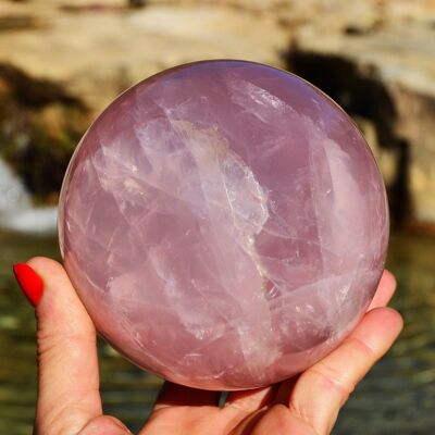 Cristal de sphère de quartz rose XL (70 mm - 110 mm)