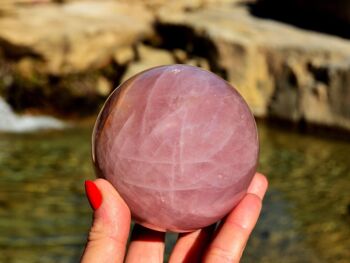 Cristal de sphère de quartz rose XL (70 mm - 110 mm) 3