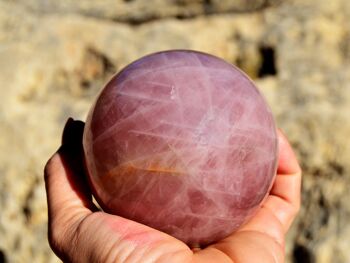 Cristal de sphère de quartz rose XL (70 mm - 110 mm) 4