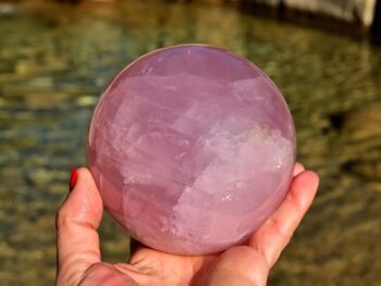 Cristal de sphère de quartz rose XL (70 mm - 110 mm) 5