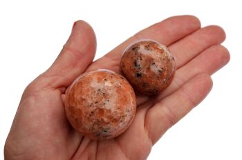 Lot de Boules de Cristal de Calcite Orange 1 kg (13-14 Pcs) 2